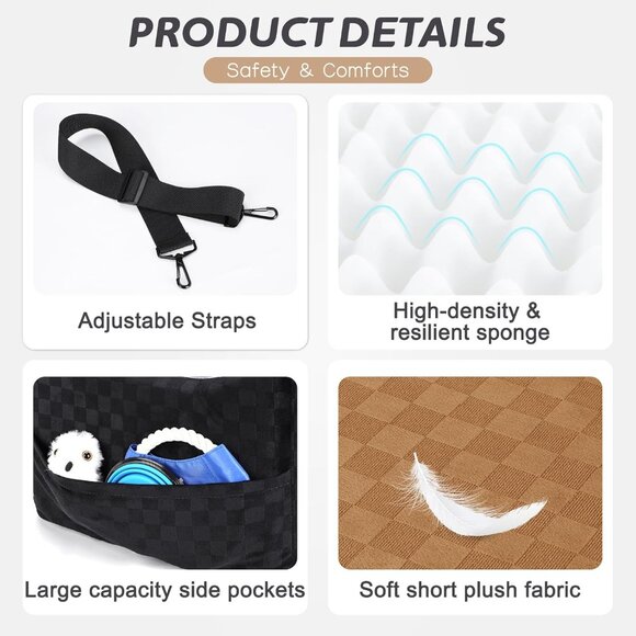 Elevated Dog Car Seat for Small/Medium Dogs up to 35 lbs - Picture 5 of 8